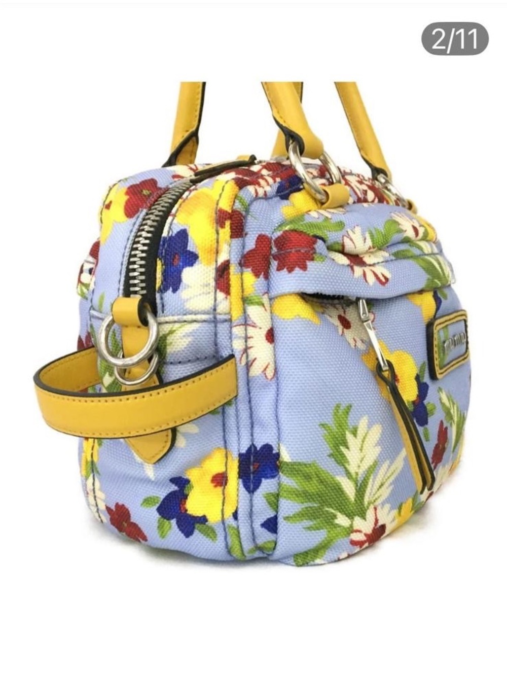 Miu Miu Flower Print 2WAY Shoulder BagYellow With Dust Bag - Picture 2 of 9
